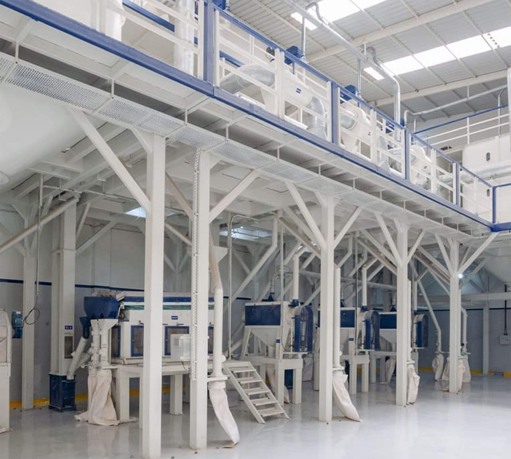Automated dust-free psyllium processing line