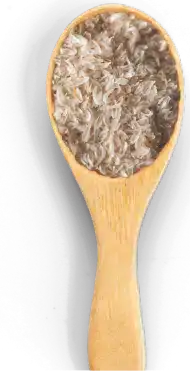 Wooden spoon with psyllium husk